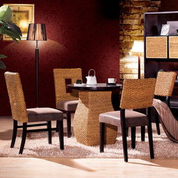 藤家具藤編休閑椅子藤制實(shí)木藤餐椅飯桌藤椅 藤餐桌椅組合酒店椅t